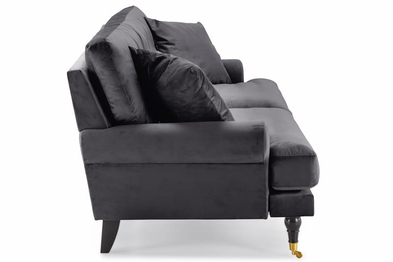 Andrew 3-sits Sammetssoffa - Mörkgrå - Möbler - Soffa - Howardsoffa