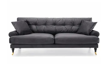 Andrew 3-sits Sammetssoffa - Mörkgrå - Möbler - Soffa - Howardsoffa