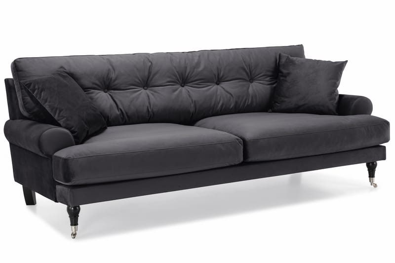 Andrew 3-sits Sammetssoffa - Mörkgrå - Möbler - Soffa - Sammetssoffa