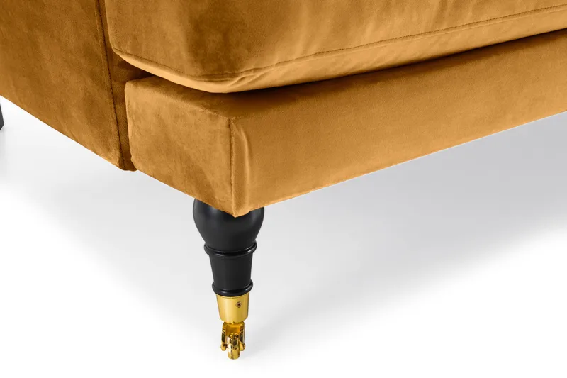 Andrew 3-sits Sammetssoffa - Mörkgul - Möbler - Soffa - Howardsoffa