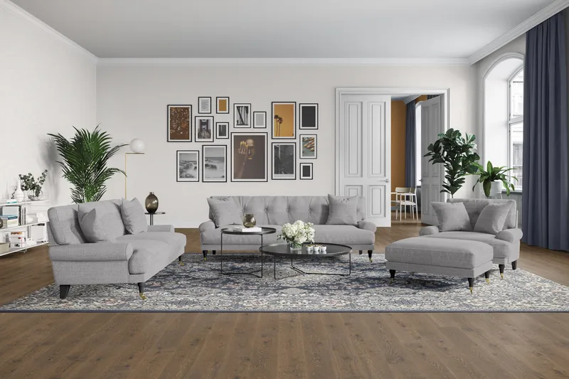 Andrew 3-sits Tygsoffa - Grå - Möbler - Soffa - Howardsoffa