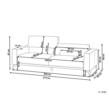 3-sits soffa Ange - Brun, Svart/Veganskt ekologiskt konstläder - Möbler - Soffa - 3 sits soffa