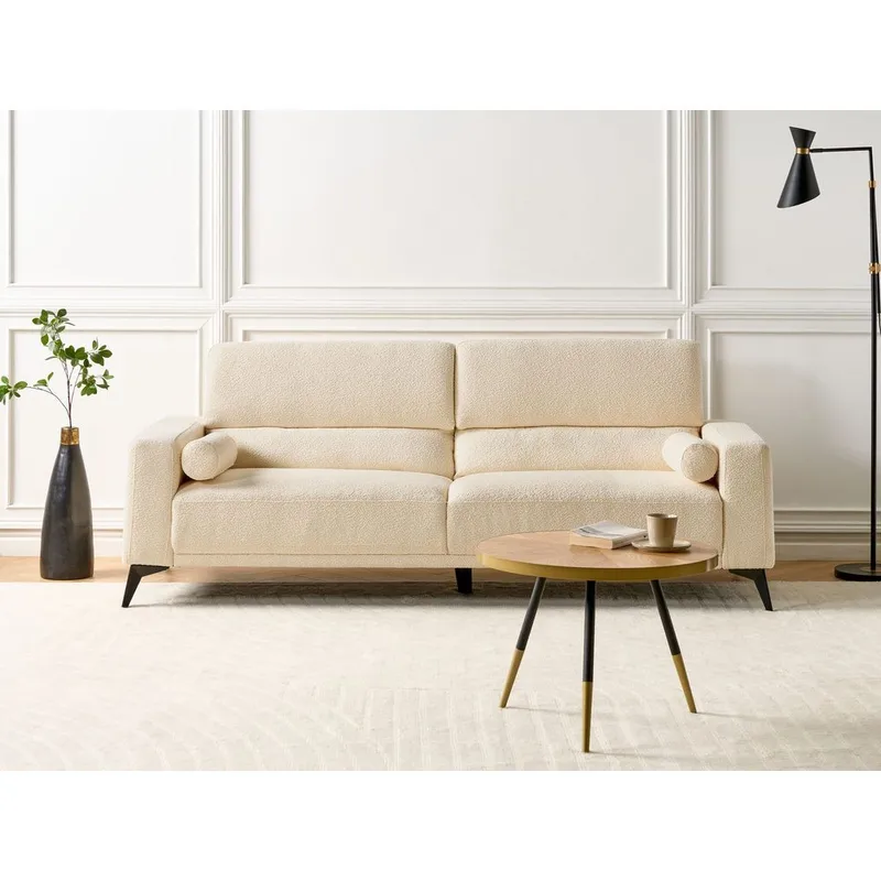 3-sits soffa Ange - Vit, Svart/Bouclé - Möbler - Soffa - 3 sits soffa