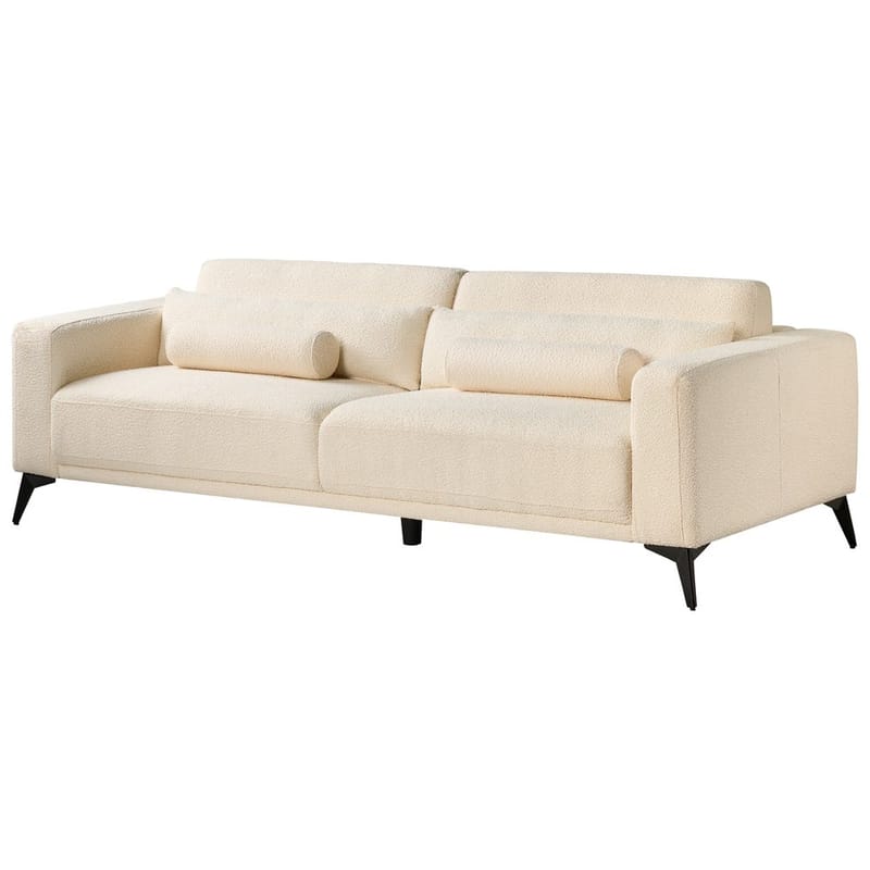 3-sits soffa Ange - Vit, Svart/Bouclé - Möbler - Soffa - 3 sits soffa