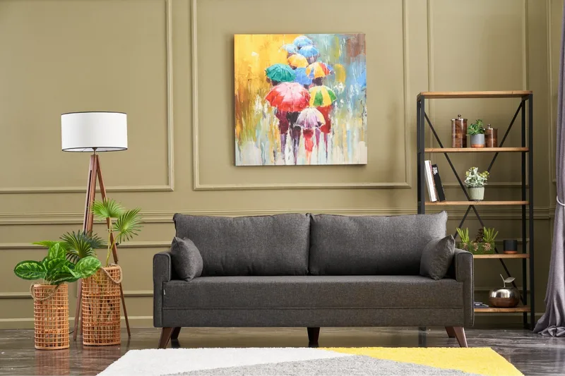 Antigua 3-sits Soffa - Antracit/Natur - Möbler - Soffa - 3 sits soffa