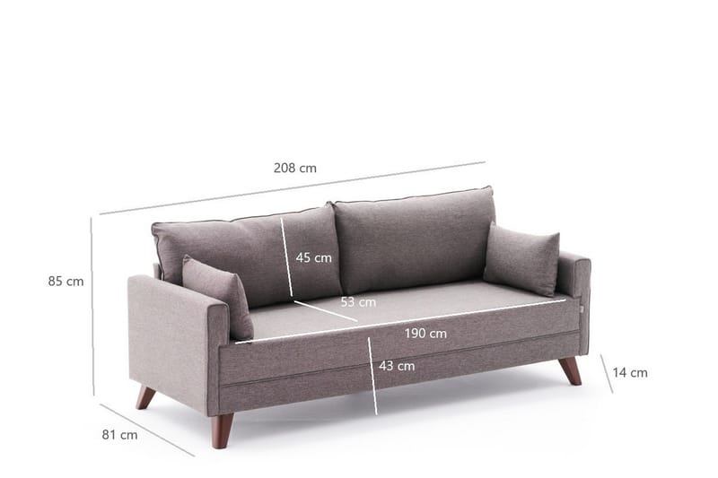 Antigua 3-sits Soffa - Brun/Natur - Möbler - Soffa - 3 sits soffa