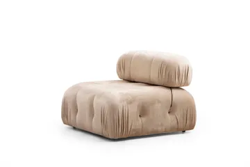 Belgin Bubblig Soffa 3-sits med fasta armstöd och repdetaljer - Beige - Möbler - Soffa - Modulsoffa - Komplett modulsoffa