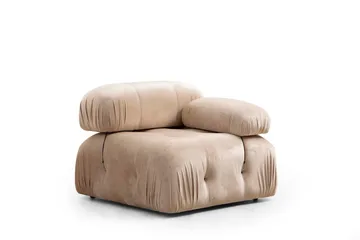 Belgin Bubblig Soffa 3-sits med fasta armstöd och repdetaljer - Beige - Möbler - Soffa - Modulsoffa - Komplett modulsoffa