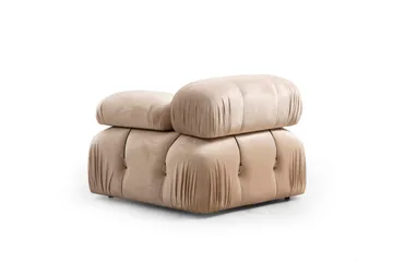 Belgin Bubblig Soffa 3-sits med fasta armstöd och repdetaljer - Beige - Möbler - Soffa - Modulsoffa - Komplett modulsoffa