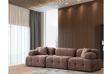 Belgin Bubblig Soffa 3-sits med utfällbara armstöd och ryggstöd - Cappuccino - Möbler - Soffa - Modulsoffa - Komplett modulsoffa