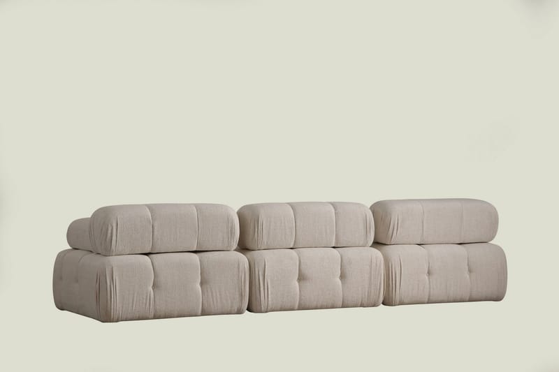 Belgin Bubblig Soffa 3-sits med utfällbara armstöd och ryggstöd - Ljusbeige / Beige - Möbler - Soffa - Modulsoffa - Komplett modulsoffa