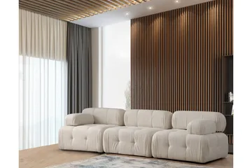 Belgin Bubblig Soffa 3-sits med utfällbara armstöd och ryggstöd - Ljusbeige / Beige - Möbler - Soffa - Modulsoffa - Komplett modulsoffa