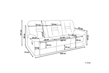 Bergen Soffa 3 Sits - Brun - Möbler - Soffa - Biosoffa & reclinersoffa - 3 sits biosoffa & reclinersoffa