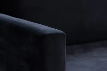 Bloom 3-sits Sammetssoffa - Svart - Möbler - Soffa - 3 sits soffa