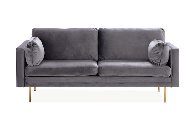Bloom 3-sits Soffa i Sammet med Metallben, Grå