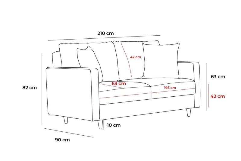 Braneles Soffa 3-sits - Antracit - Möbler - Soffa - 3 sits soffa