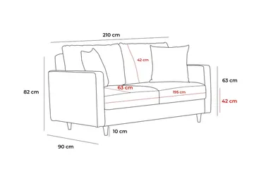 Braneles Soffa 3-sits - Beige - Möbler - Soffa - 3 sits soffa