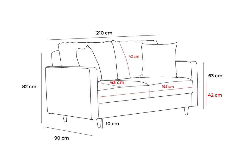 Braneles Soffa 3-sits - Beige - Möbler - Soffa - 3 sits soffa