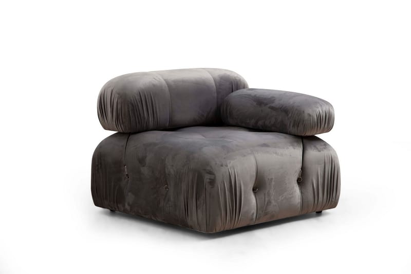 Bubblig Soffa 3-sits Belgin med fasta armstöd och repdetaljer - Grå - Möbler - Soffa - 3 sits soffa