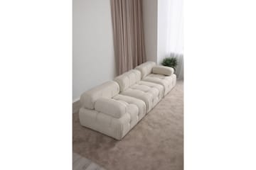 Bubblig Soffa 3-sits Belgin med utfällbara armstöd och ryggstöd - Ljusbeige - Möbler - Soffa - 3 sits soffa