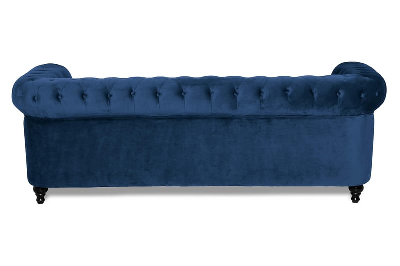 Chesterfield Lyx 3-sits Sammetssoffa - Djup soffa - Blå - Möbler - Soffa - 3 sits soffa