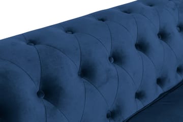 Chesterfield Lyx 3-sits Sammetssoffa - Djup soffa - Blå - Möbler - Soffa - 3 sits soffa