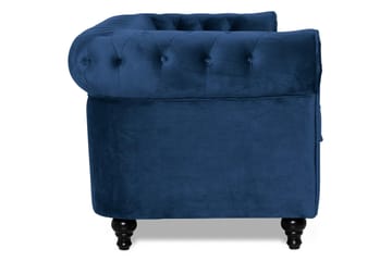Chesterfield Lyx 3-sits Sammetssoffa - Djup soffa - Blå - Möbler - Soffa - 3 sits soffa
