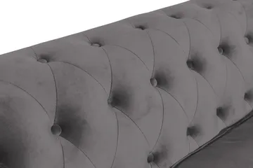 Chesterfield Lyx 3 sits Sammetssoffa - Djup soffa - Mörkgrå / Grå - Möbler - Soffa - 3 sits soffa
