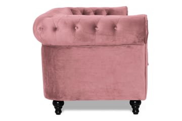 Chesterfield Lyx Sammetssoffa 3-sits - Rostrosa - Möbler - Soffa - 3 sits soffa