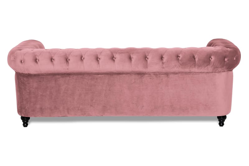 Chesterfield Lyx Sammetssoffa 3-sits - Rostrosa - Möbler - Soffa - 3 sits soffa