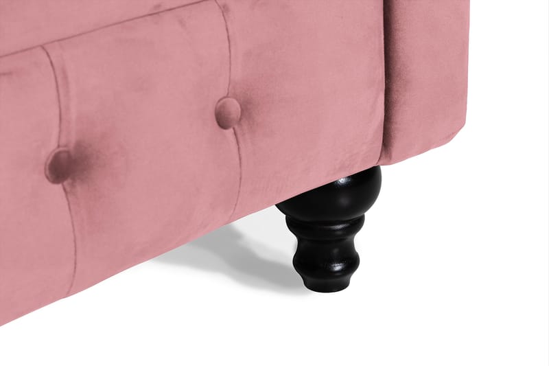 Chesterfield Lyx Sammetssoffa 3-sits - Rostrosa - Möbler - Soffa - 3 sits soffa