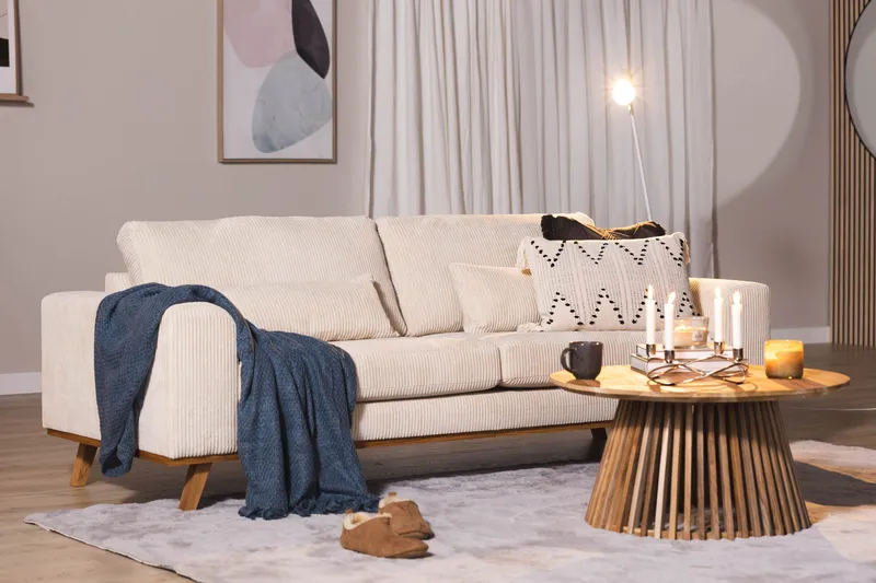 Copenhagen 3-sits Manchestersoffa - Beige - Möbler - Soffa - 3 sits soffa