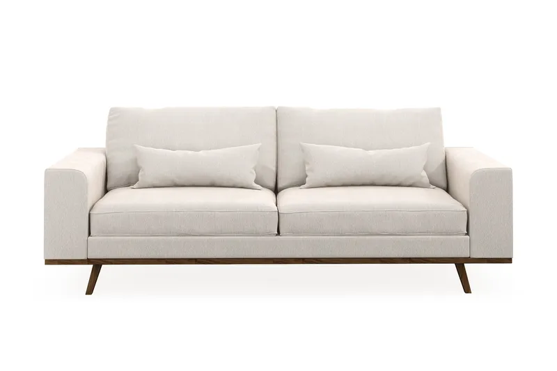 Copenhagen 3-sits Sammetssoffa, Krämvit