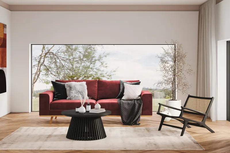 Copenhagen 3-sits Sammetssoffa - Lila - Möbler - Soffa - 3 sits soffa