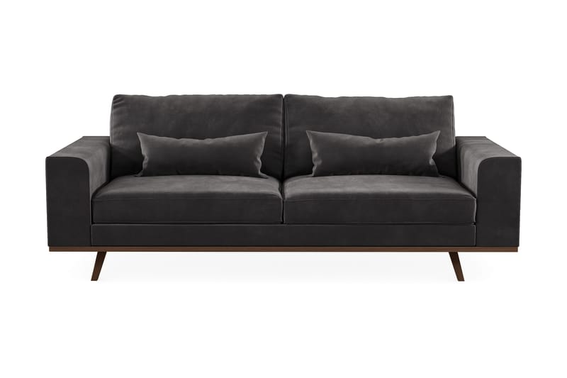 Copenhagen 3-sits Sammetssoffa - Mörkgrå - Möbler - Soffa - 3 sits soffa