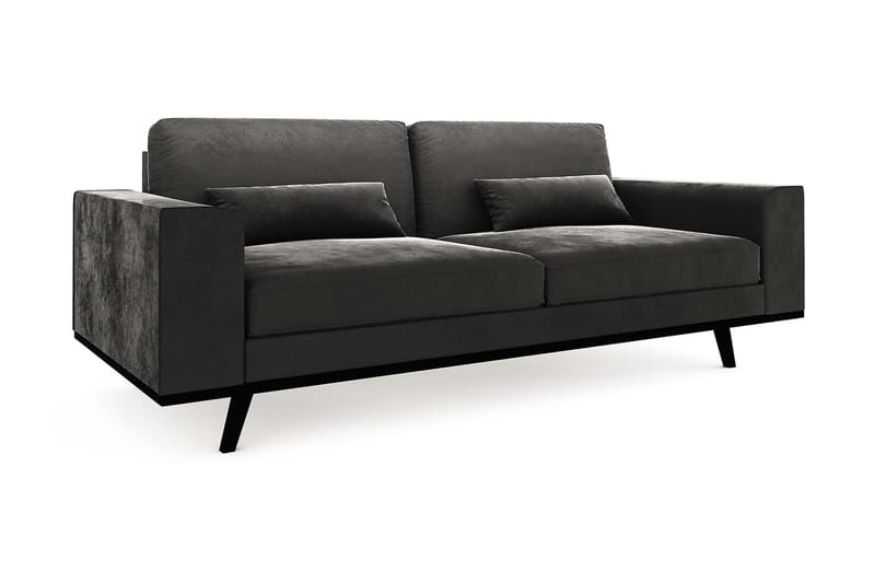 Copenhagen 3-sits Sammetssoffa - Mörkgrå - Möbler - Soffa - 3 sits soffa