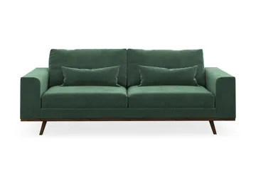 Copenhagen 3-sits Sammetssoffa - Mörkgrön - Möbler - Soffa - 3 sits soffa