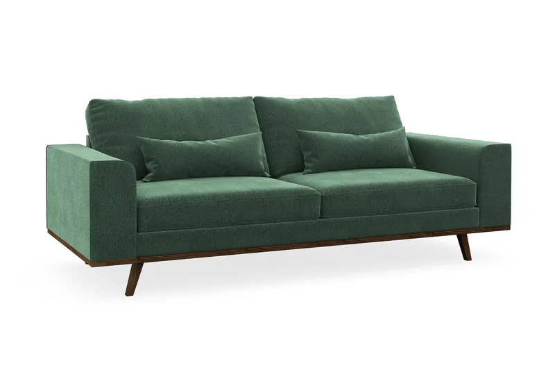 Copenhagen 3-sits Sammetssoffa - Mörkgrön - Möbler - Soffa - 3 sits soffa