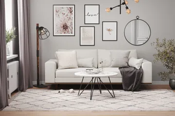 Copenhagen 3-sits Tygsoffa - Ljusgrå - Möbler - Soffa - 3 sits soffa