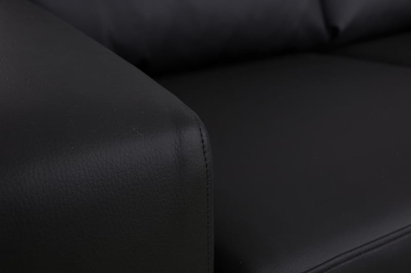 Crazy 3-sits Soffa i Konstläder - Svart - Möbler - Soffa - Skinnsoffa