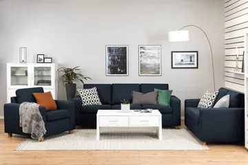 Crazy 3-sits Tygsoffa - Blå - Möbler - Soffa - 3 sits soffa