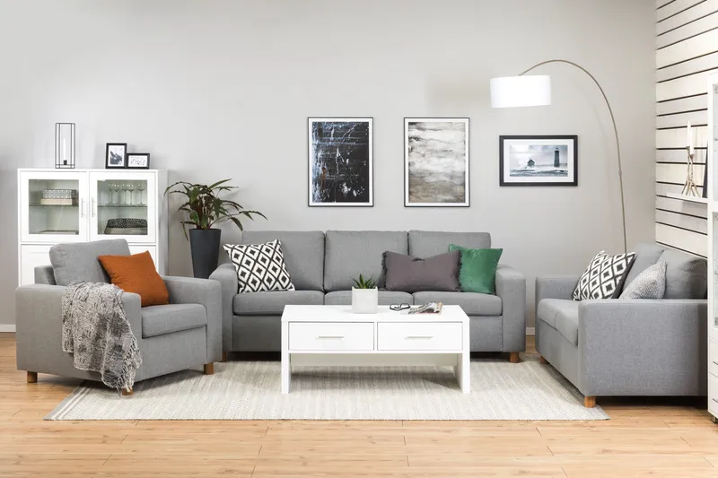 Crazy 3-sits Tygsoffa - Grå - Möbler - Soffa - 3 sits soffa