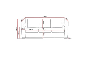 Crazy 3-sits Tygsoffa - Mörkgrå - Möbler - Soffa - 3 sits soffa