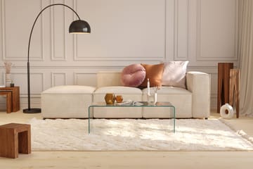 Cubo 3-sits Djup Modulsoffa + Fotpall i Manchester - Beige - Möbler - Soffa - 3 sits soffa