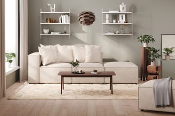 Cubo 3-sits Djup Modulsoffa + Fotpall i Manchester - Beige - Möbler - Soffa - 3 sits soffa