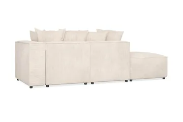Cubo 3-sits Djup Modulsoffa + Fotpall i Manchester - Beige - Möbler - Soffa - Modulsoffa - Komplett modulsoffa