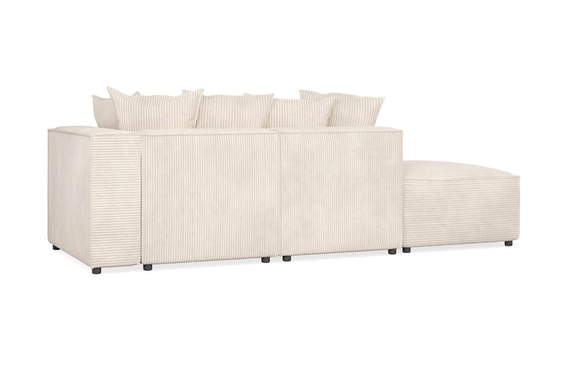 Cubo 3-sits Djup Modulsoffa + Fotpall i Manchester - Beige - Möbler - Soffa - Modulsoffa - Komplett modulsoffa