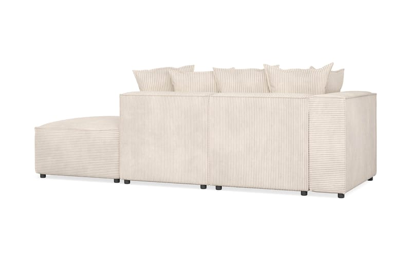 Cubo 3-sits Djup Modulsoffa + Fotpall i Manchester - Beige - Möbler - Soffa - Modulsoffa - Komplett modulsoffa
