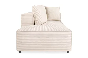 Cubo 3-sits Djup Modulsoffa + Fotpall i Manchester - Beige - Möbler - Soffa - Modulsoffa - Komplett modulsoffa