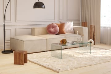 Cubo 3-sits Djup Modulsoffa + Fotpall i Manchester - Beige - Möbler - Soffa - 3 sits soffa